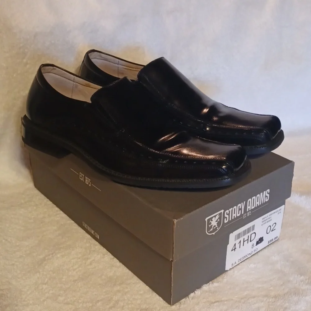 Stacy Adams men's shoes black leather size 8